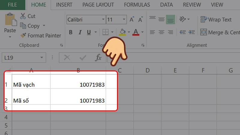 Mở ứng dụng Word, Excel, Powerpoint rồi nhập th&ocirc;ng tin m&atilde; vạch cần tạo tr&ecirc;n định dạng Unicode