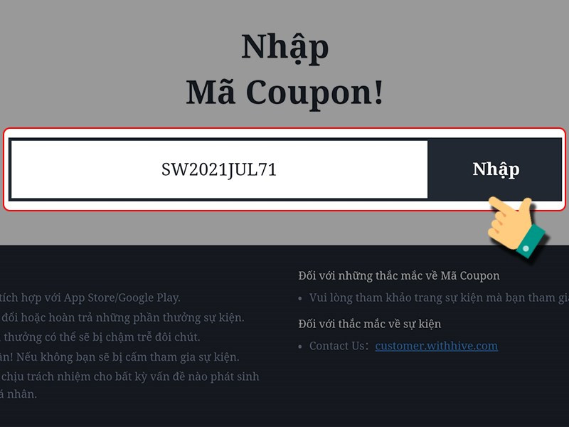 Nhập code bạn có