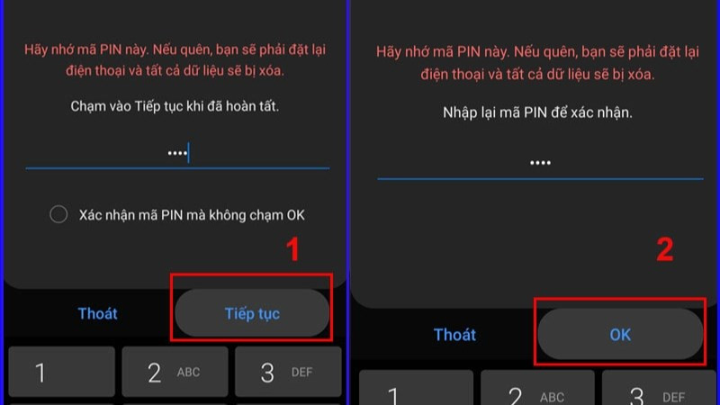 Nhập mã PIN theo ý bạn