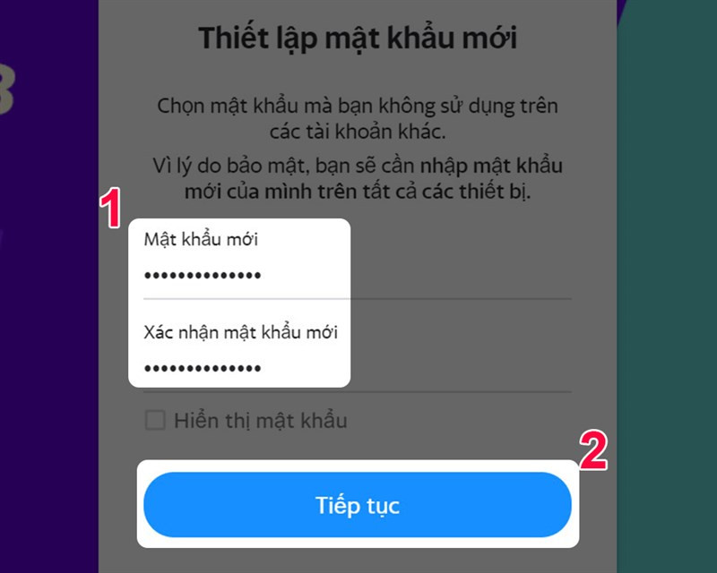 Nhập mật khẩu mới