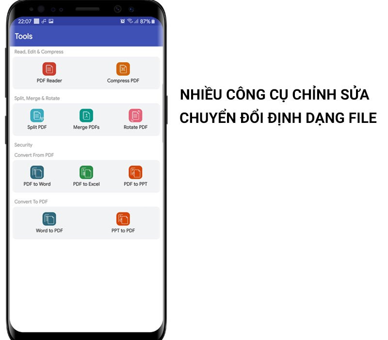 Nhiều công cụ chỉnh sửa, chuyển định dạng file nhanh chóng