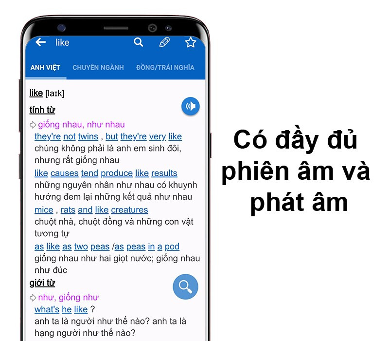 Phiên âm và phát âm trong TFlat Offline