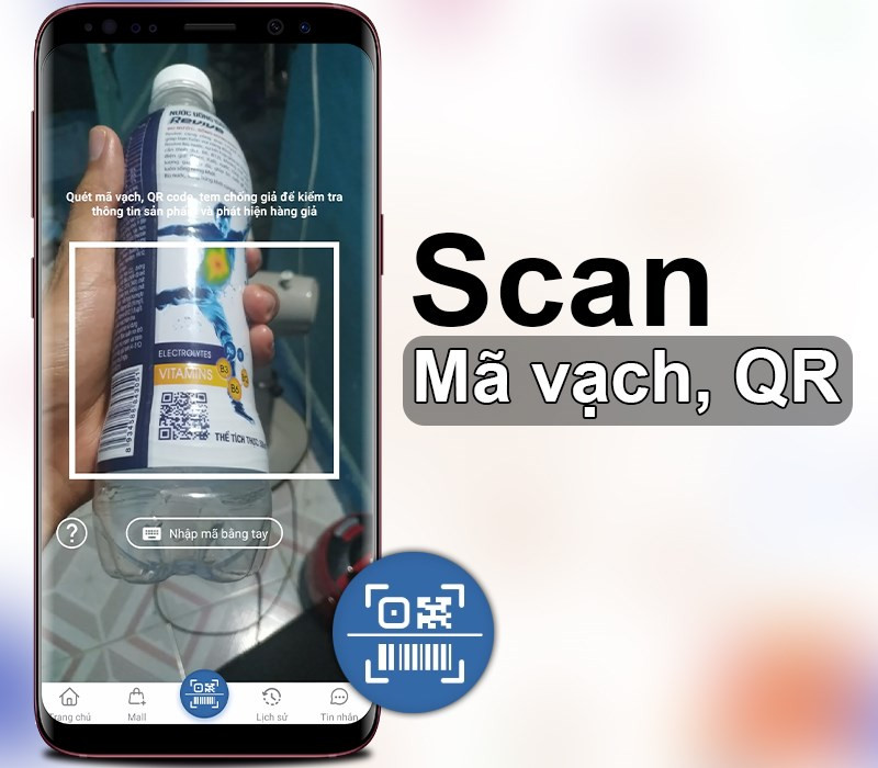 Quét mã vạch sản phẩm bằng iCheck Scanner