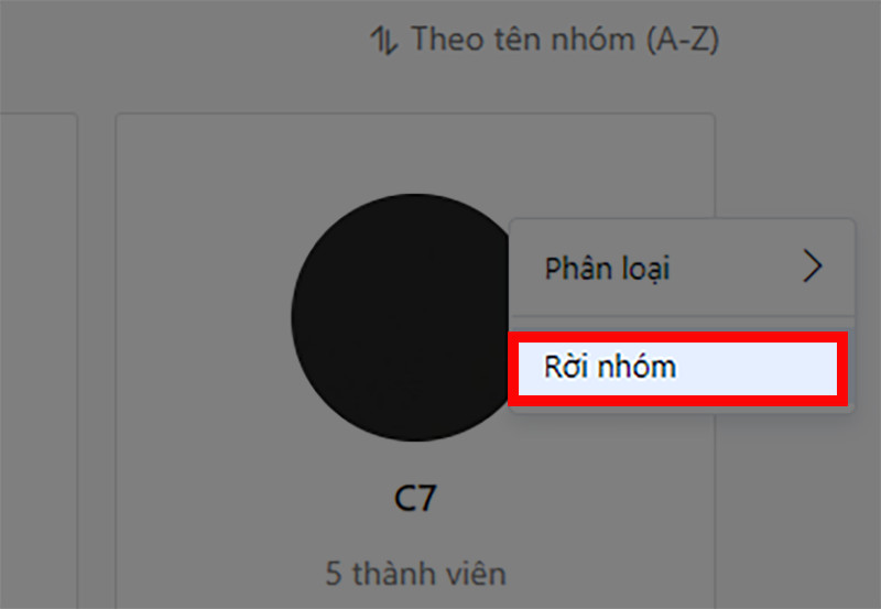 Rời nhóm Zalo trên máy tính