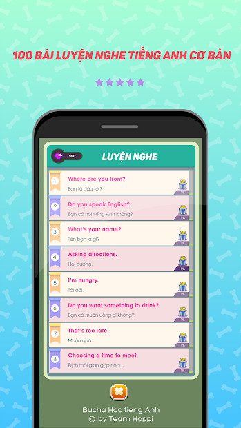 Screenshots Bucha học tiếng Anh