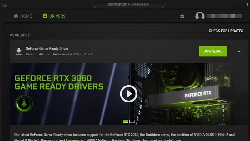 Screenshots GeForce Experience - Công cụ hỗ trợ card đồ họa NVIDIA GeForce