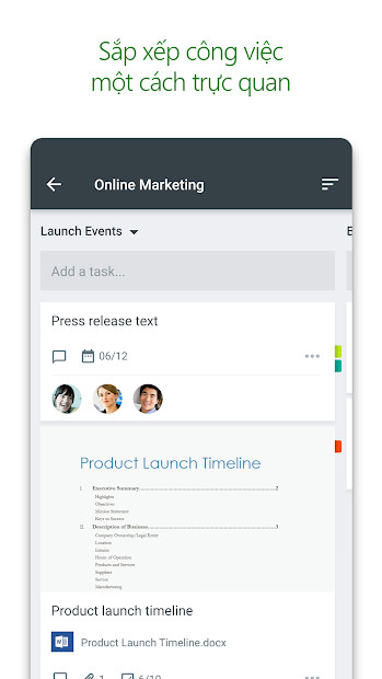 Screenshots Microsoft Planner - Công cụ lập kế hoạch, quản lý công việc