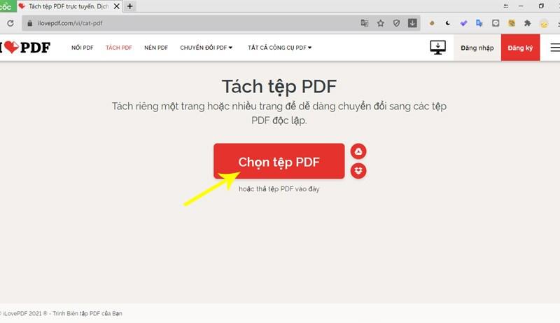 Tải file lên I Love PDF