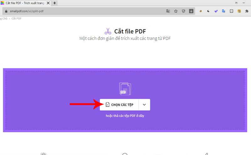 Tải file lên SmallPDF