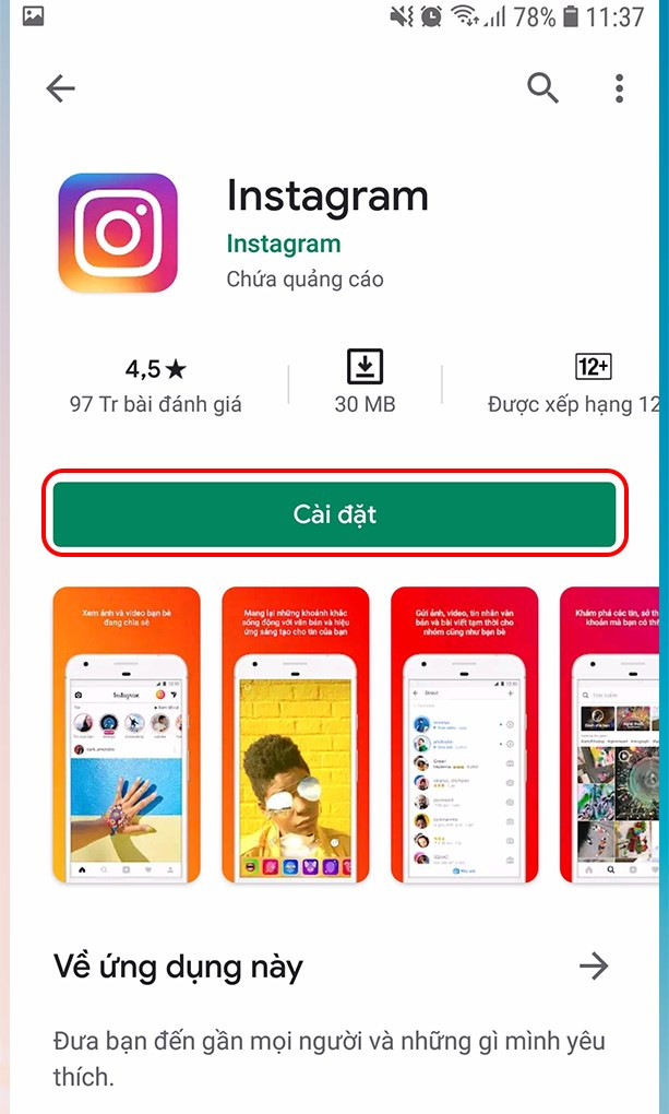 Tải Instagram trên App Store và CH Play