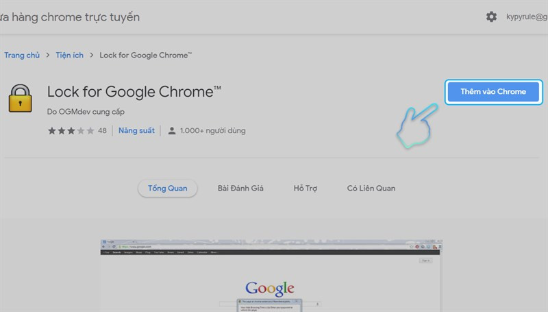 Thêm Lock for Google Chrome