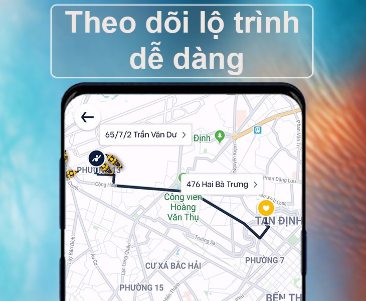 Theo dõi lộ trình và liên hệ tài xế