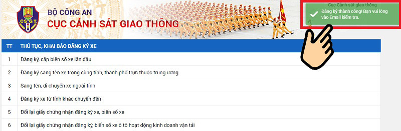 Thông báo thành công