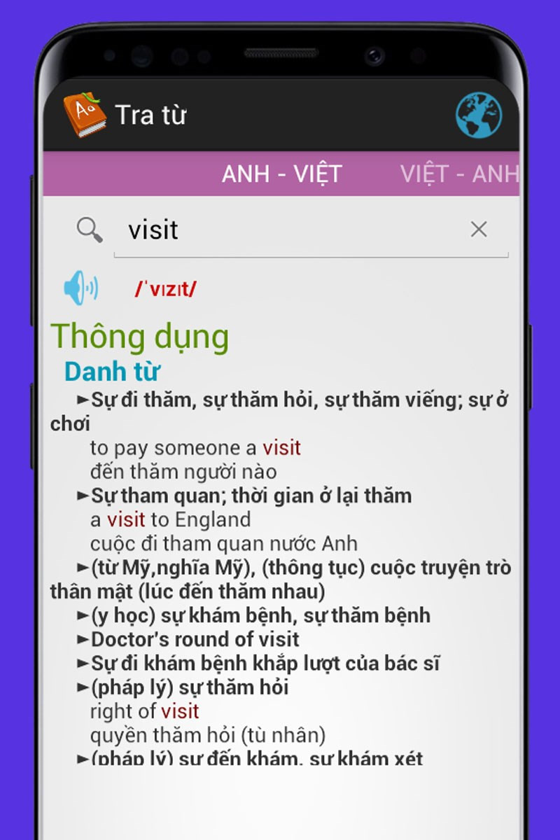 Tra cứu từ vựng nhanh chóng