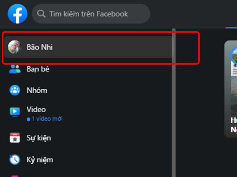 Truy cập Facebook và chọn ảnh đại diện