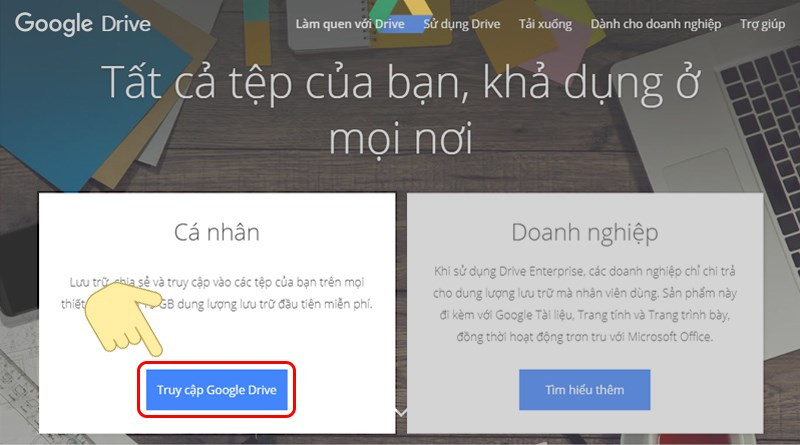 Truy cập Google Drive