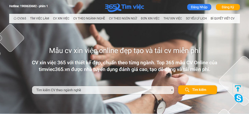 Web l&agrave;m CV xin việc - timviec365