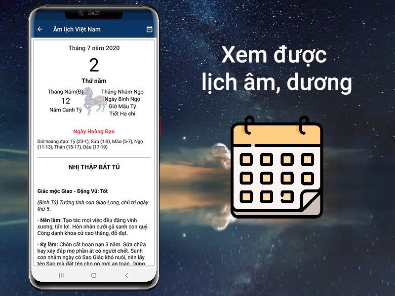 Xem lịch âm dương