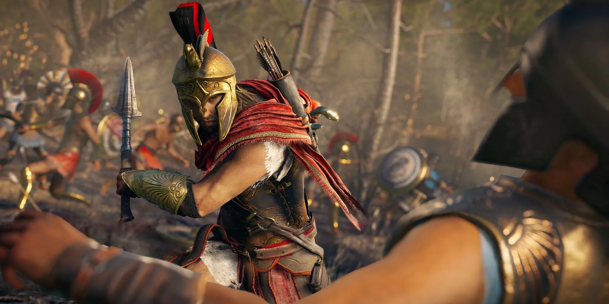 Alexios đánh bại kẻ thù trong Assassin's Creed Odyssey