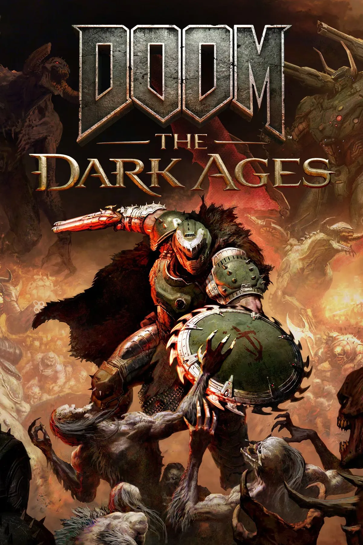 Ảnh bìa chính thức game DOOM The Dark Ages với Doom Slayer