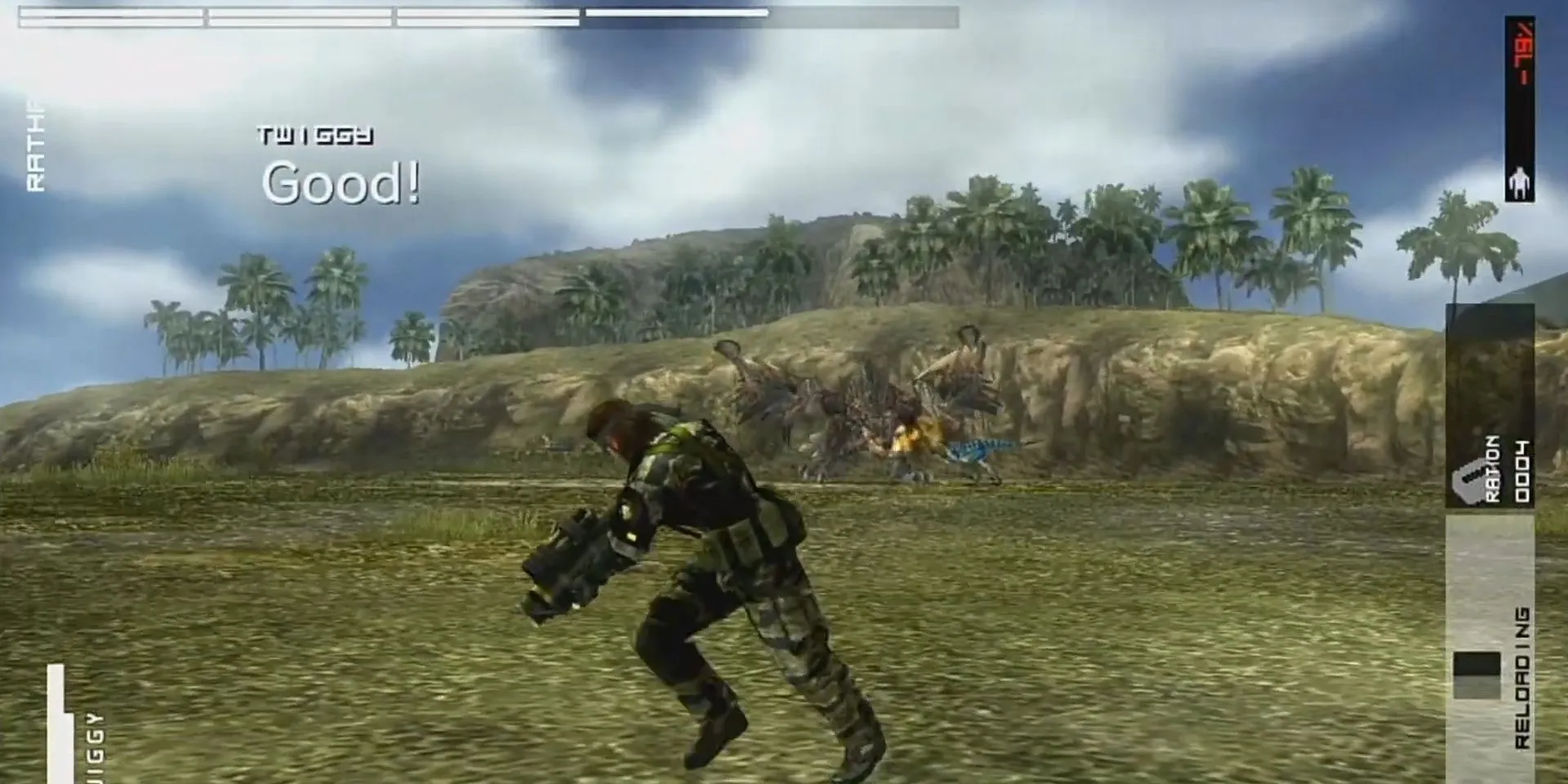 Big Boss chiến đấu Rathalos trong MGS Peace Walker