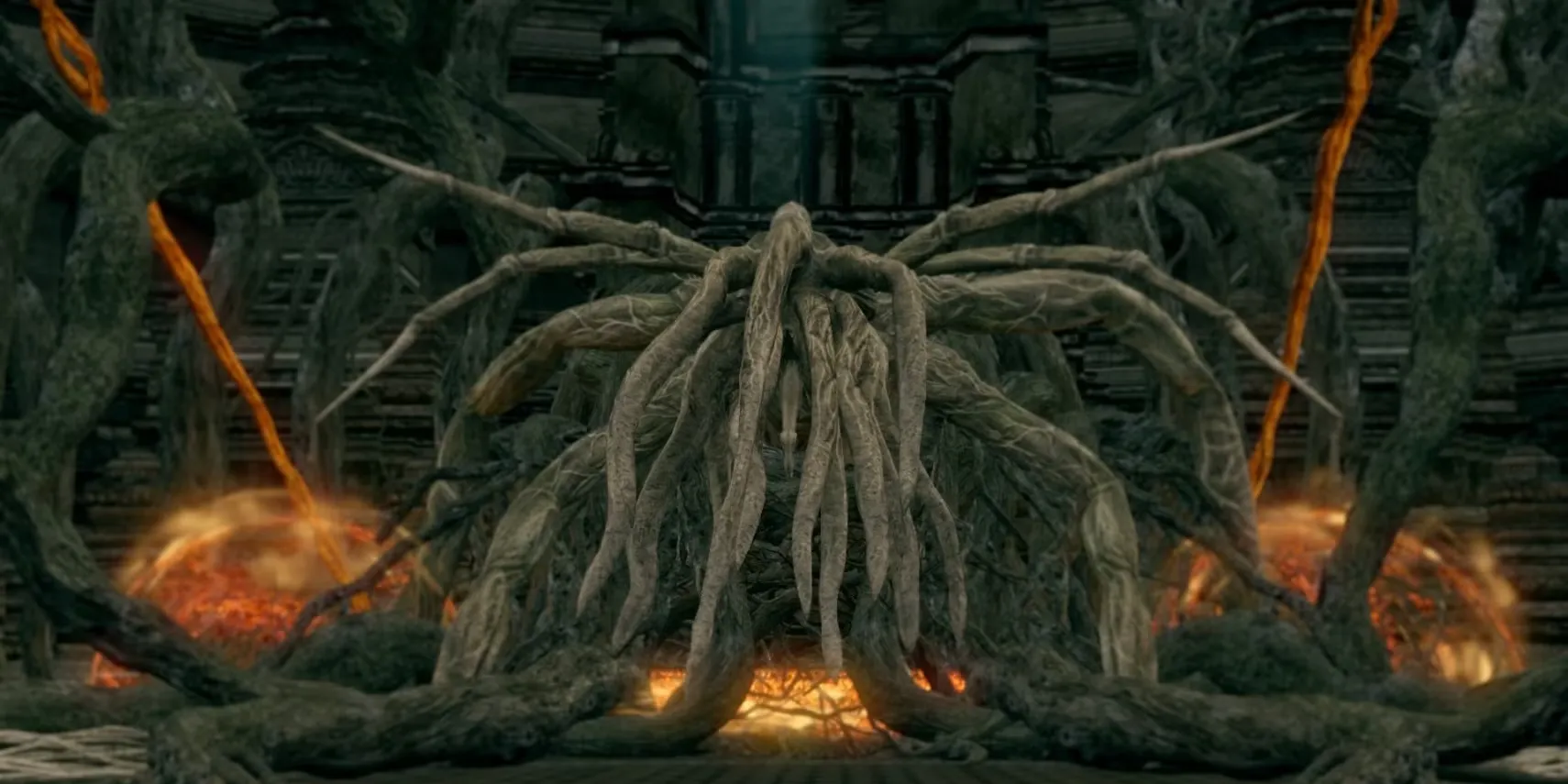 Boss Bed of Chaos (Giường Hỗn Mang) với cơ chế platforming trong Dark Souls 1