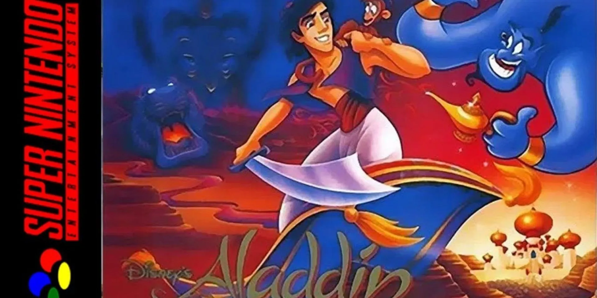 Box art game Aladdin phiên bản SNES
