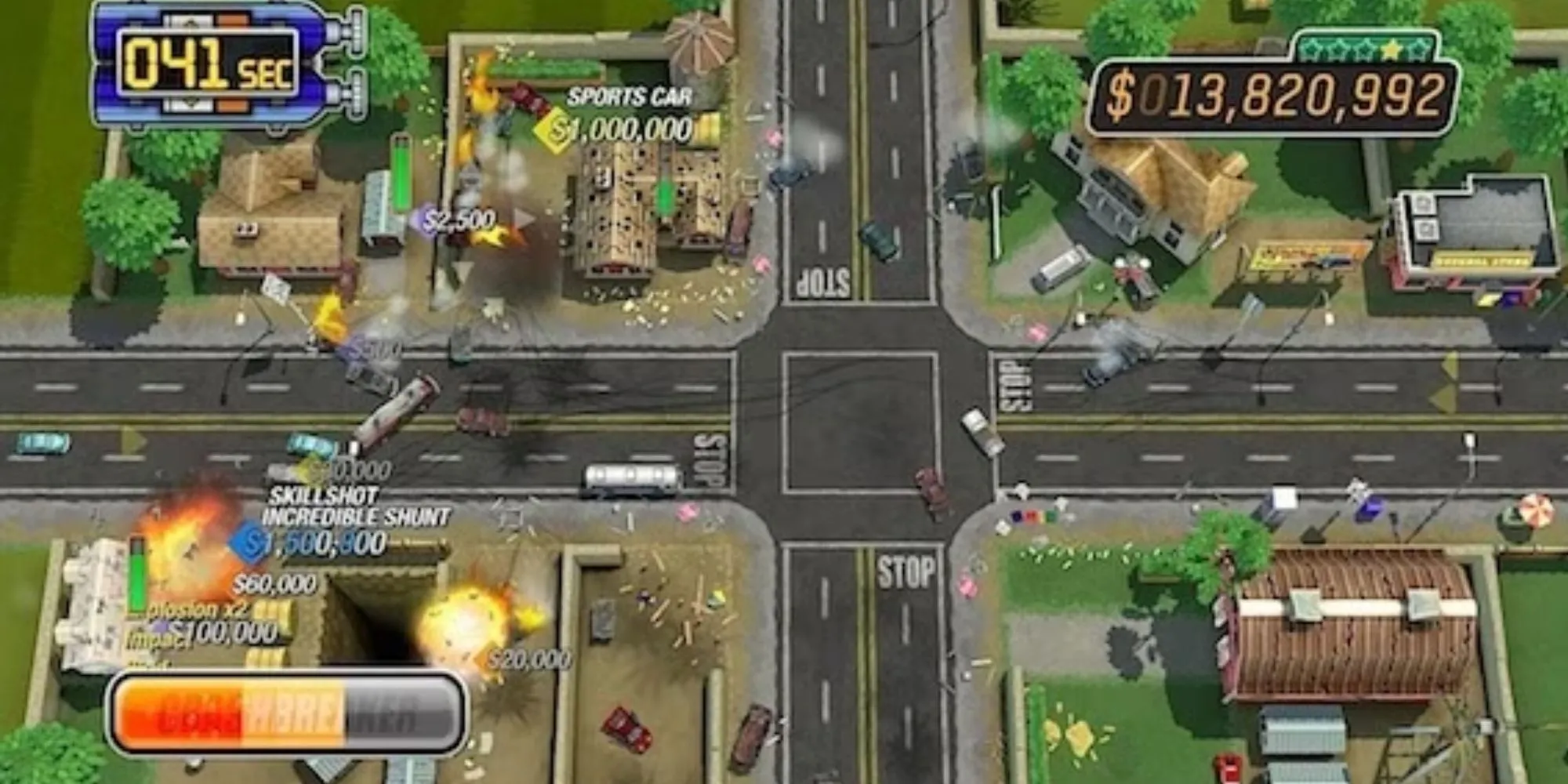 Burnout Crash! với góc nhìn từ trên xuống
