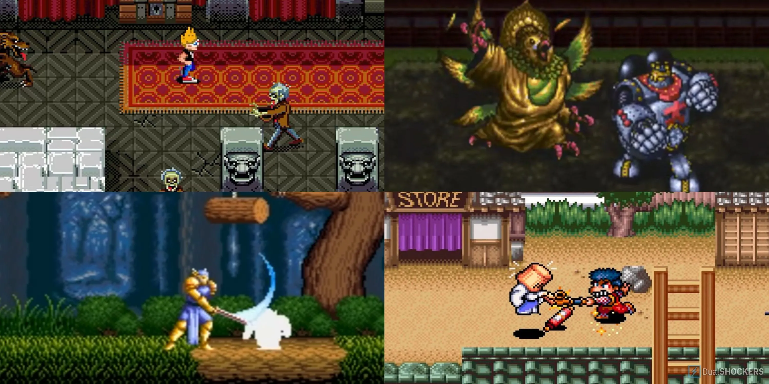 Các game Zombies Ate My Neighbors, ActRaiser, Mystical Ninja, Live A Live trên hệ máy SNES