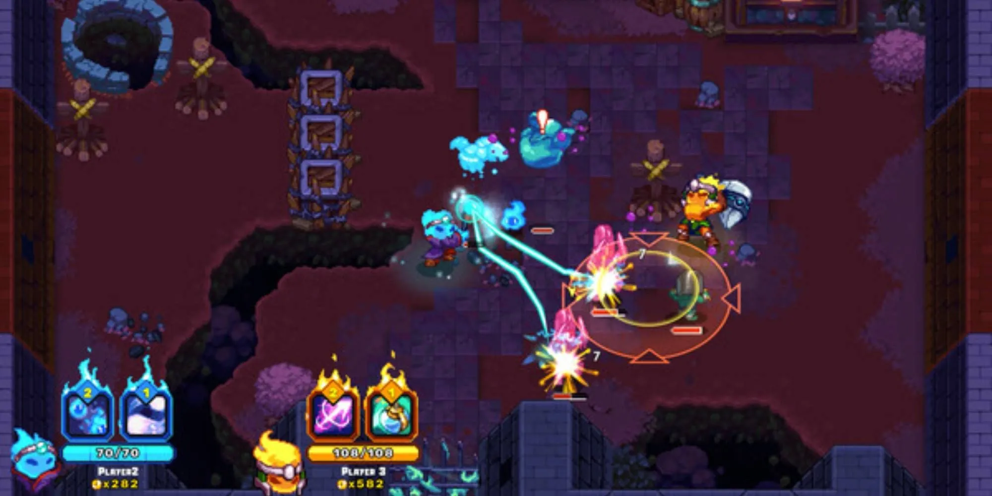 Các hiệp sĩ Ember chiến đấu với quái vật trong Ember Knights