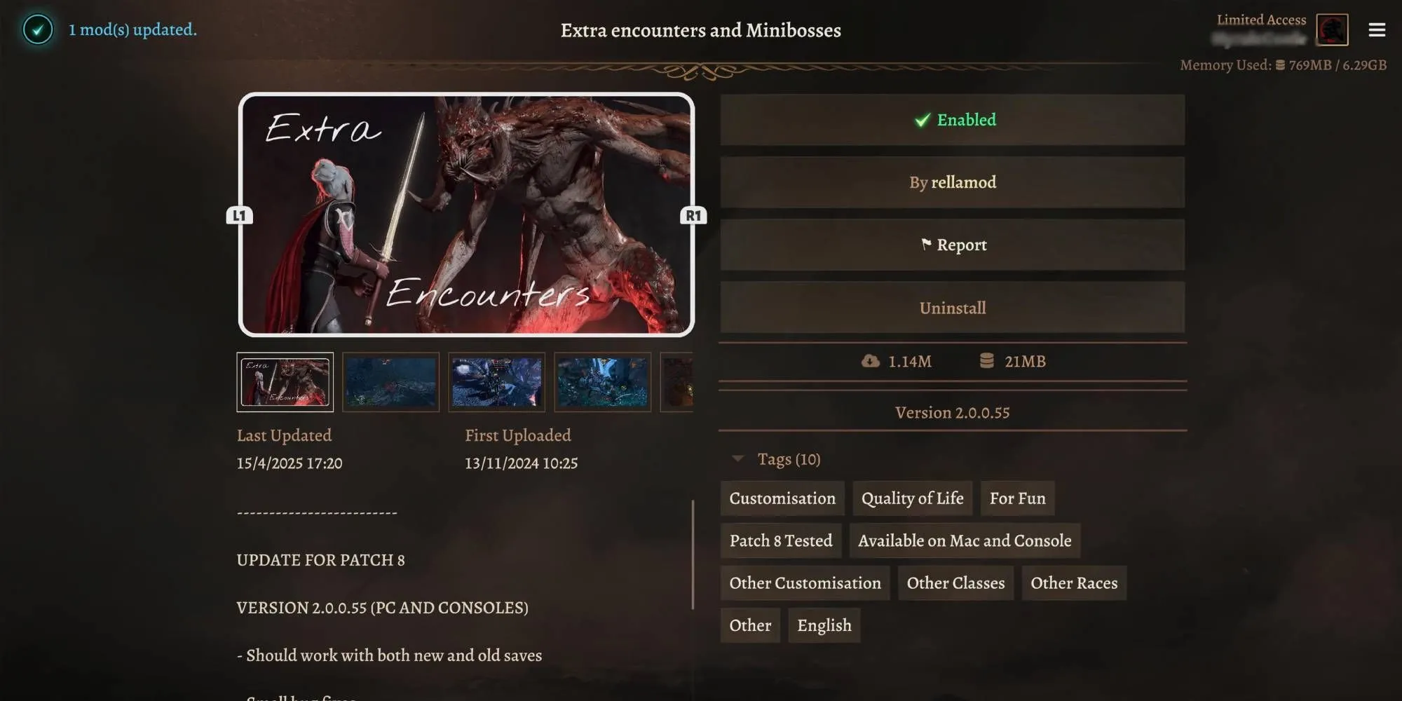 Cảnh chiến đấu đầy thử thách với các kẻ thù mới được thêm vào bởi mod Extra Encounters trong Baldur's Gate 3