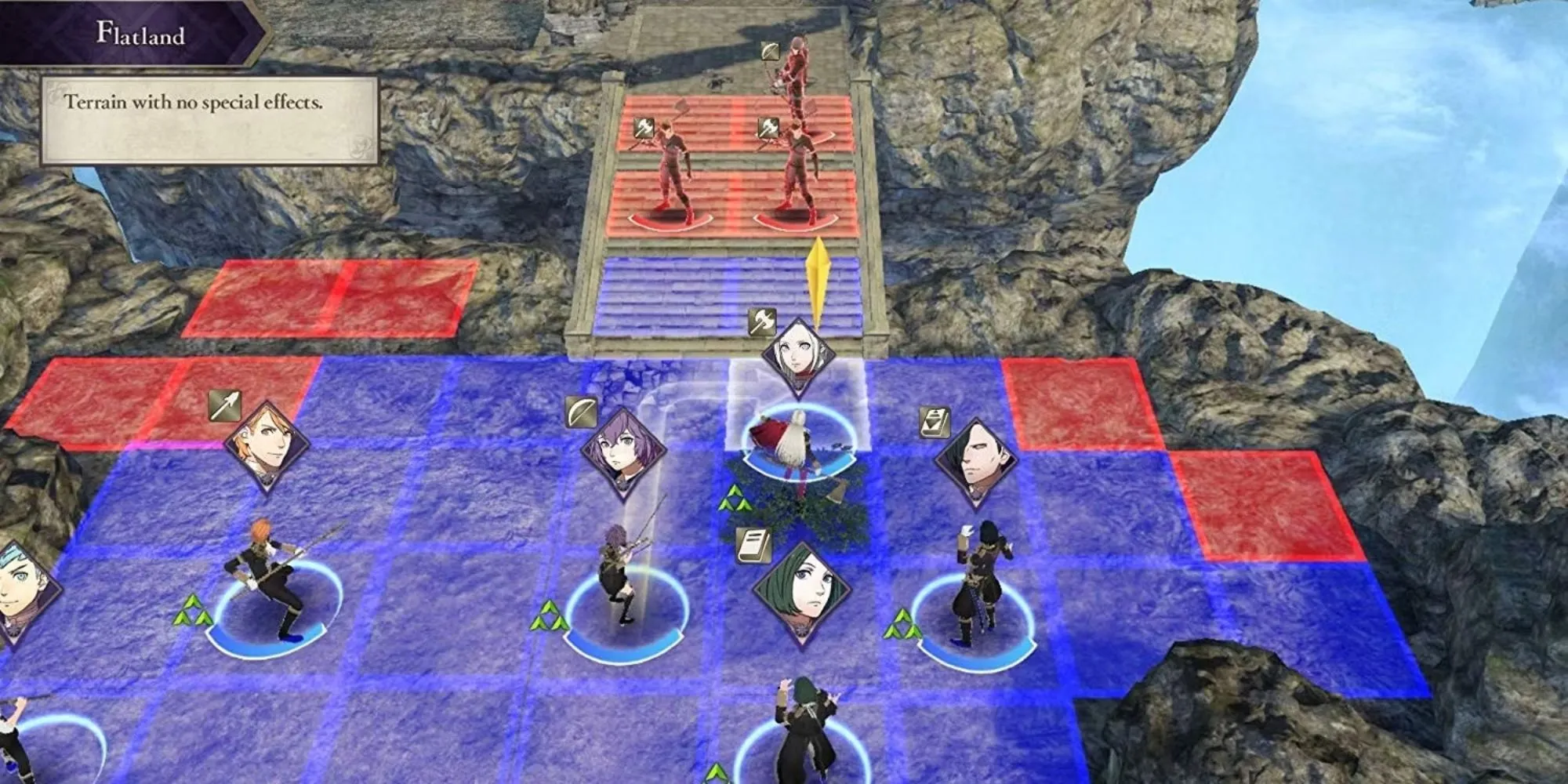 Cảnh chiến đấu theo lưới trong Fire Emblem Three Houses