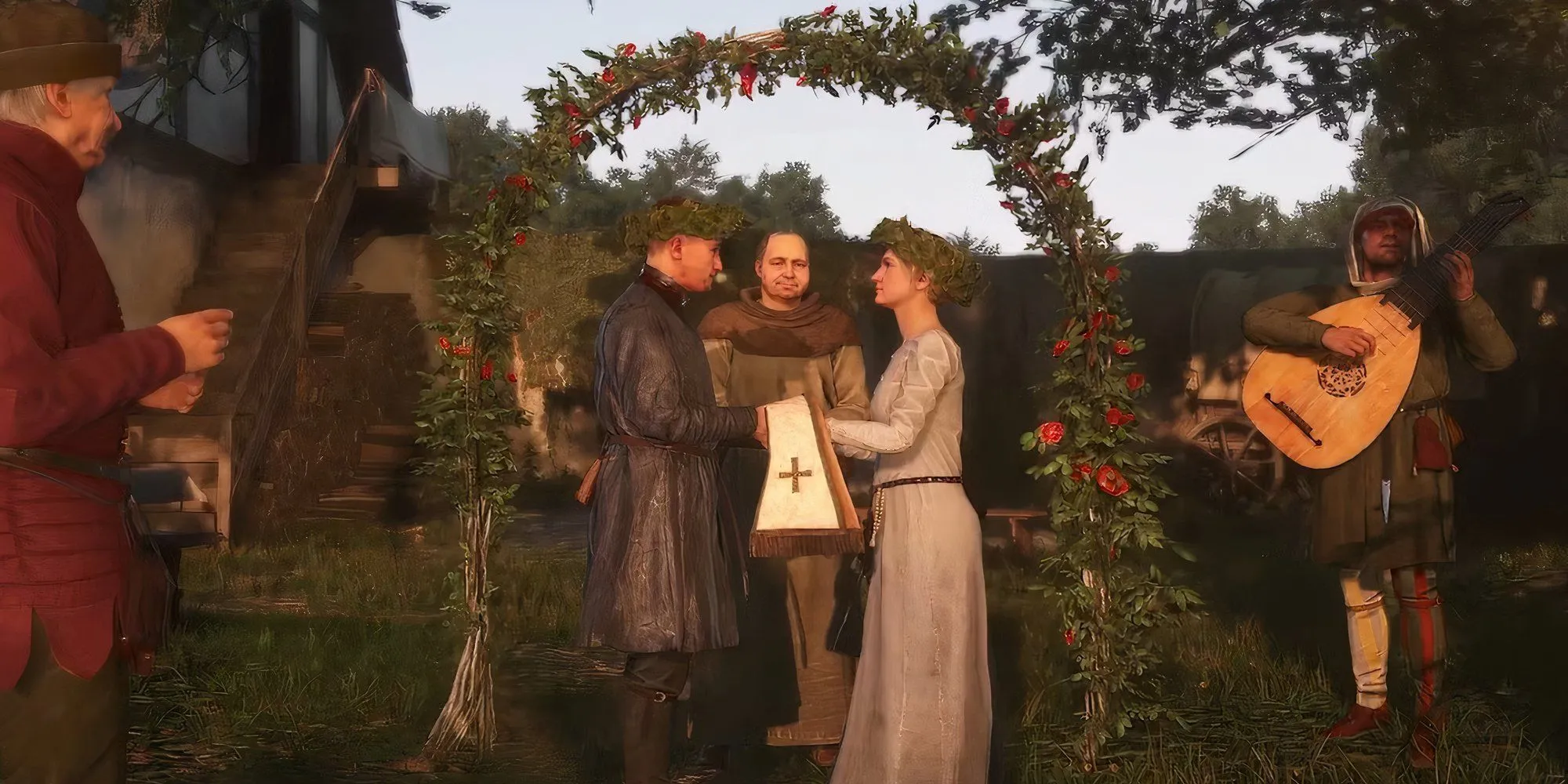 Cảnh đám cưới lãng mạn của Olda và Agnes trong Kingdom Come: Deliverance 2 trên PS5 Pro