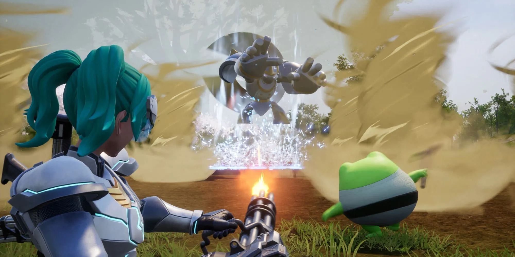Cảnh gameplay Palworld, thể hiện môi trường game và Pal.