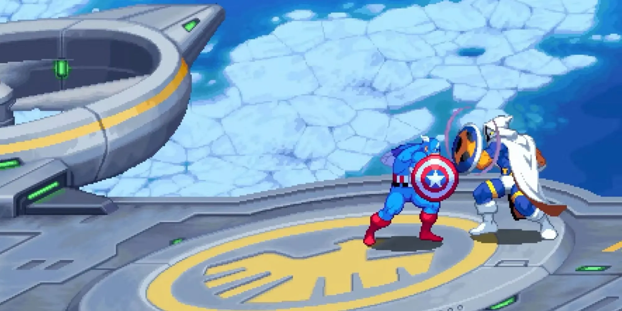 Captain America đối đầu Taskmaster trong Marvel Cosmic Invasion.