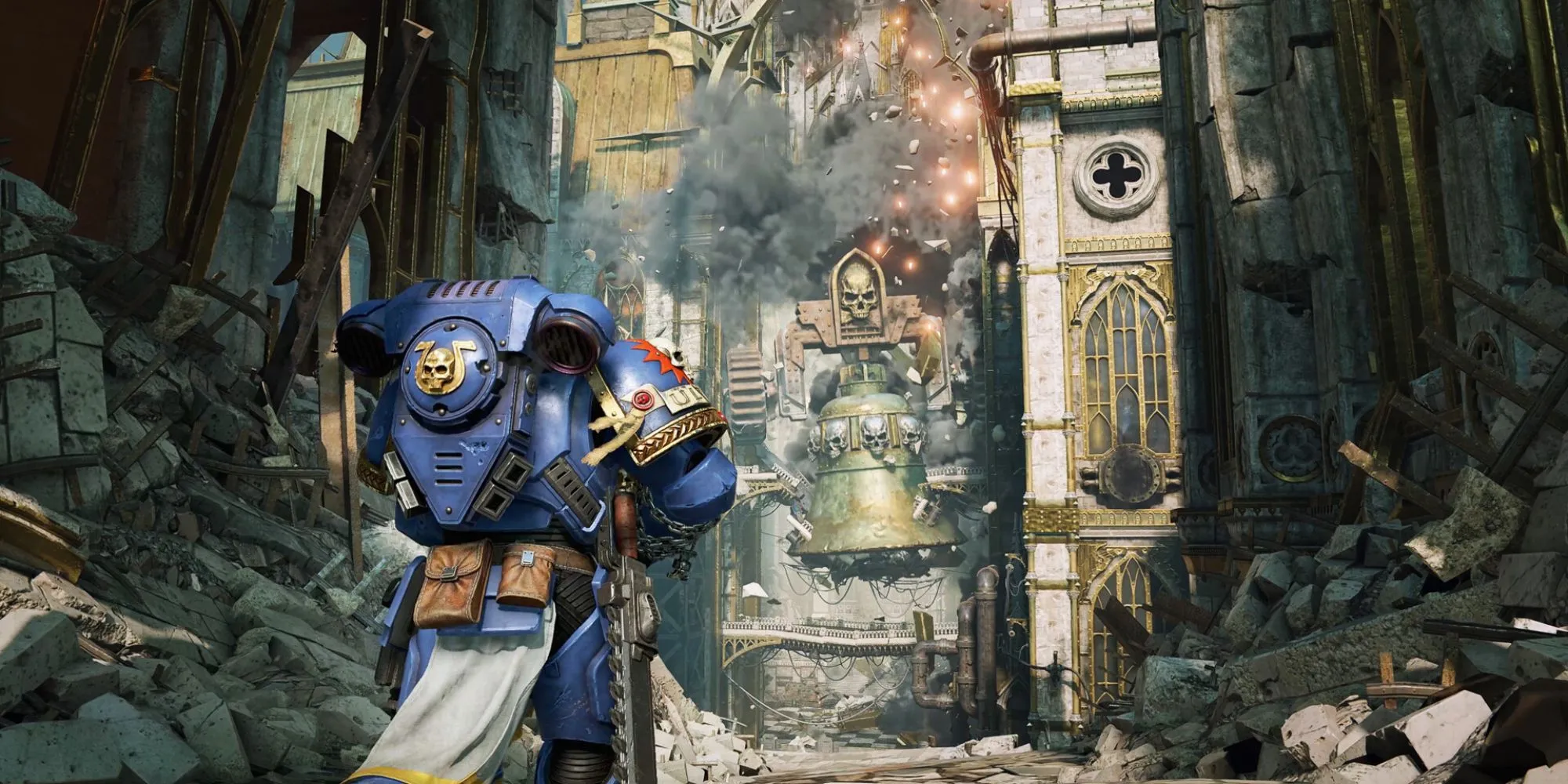 Chiến binh Space Marine trong Warhammer 40k Space Marine 2 chiến đấu với kẻ thù Tyranid