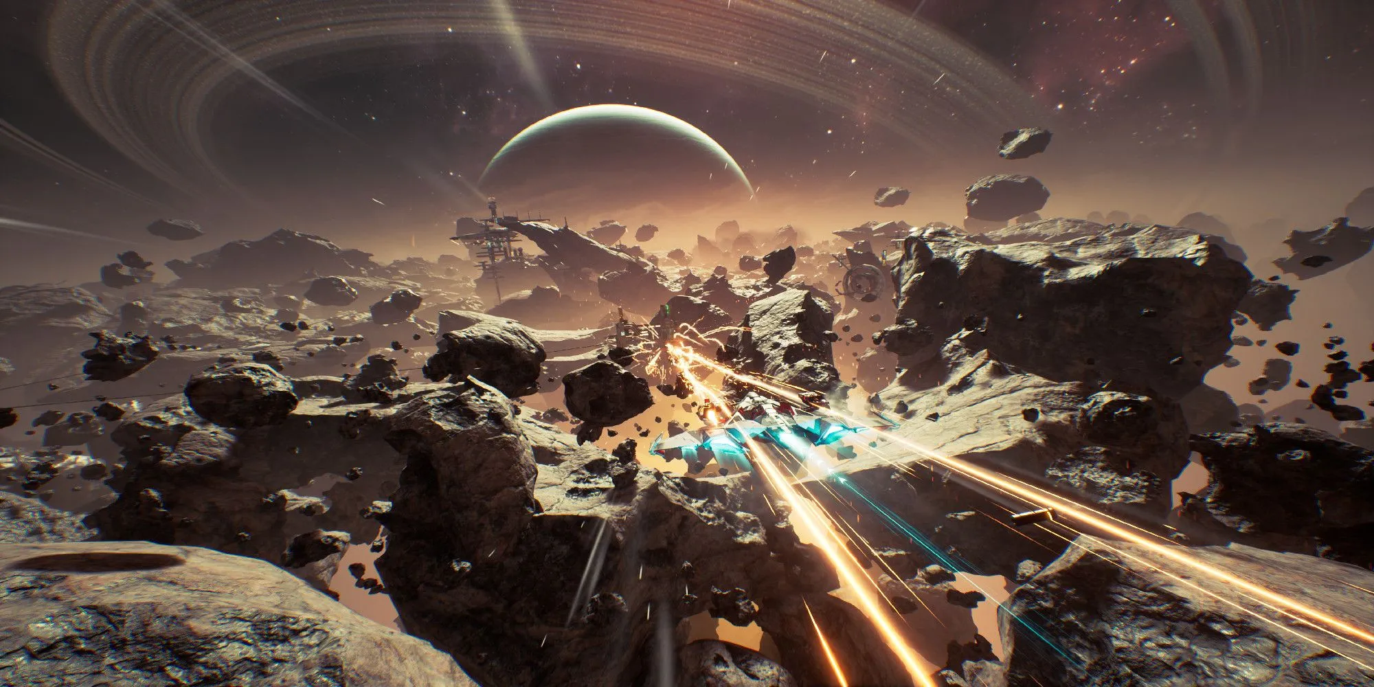 Chorus flying through an asteroid belt