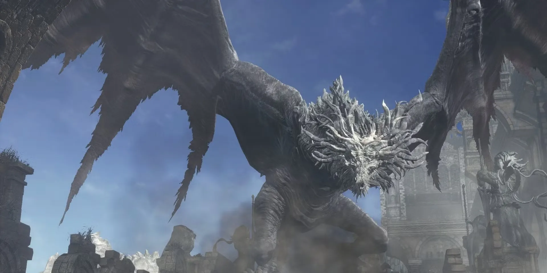 Cổ Long Ancient Wyvern Dark Souls 3 với cơ chế hạ gục bằng đòn kết liễu từ trên cao