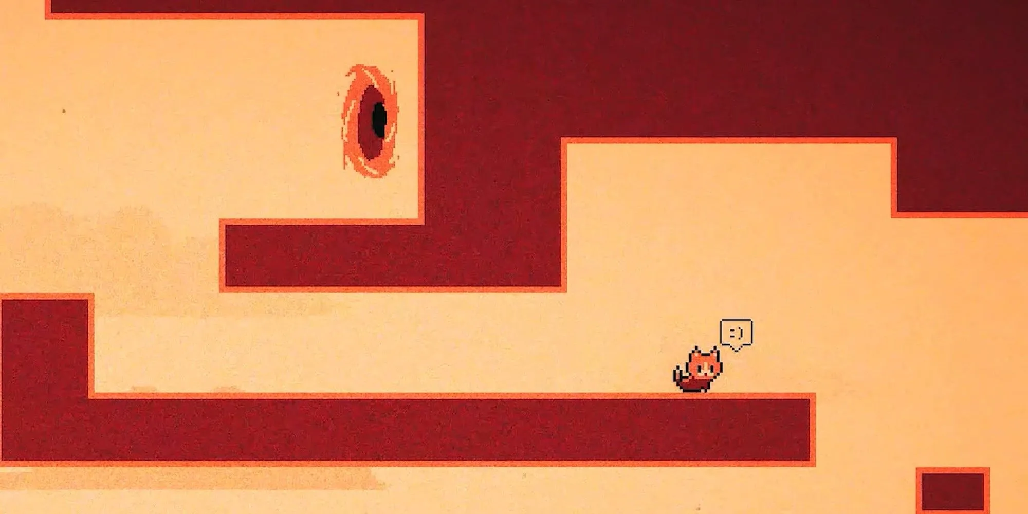 Cô mèo nhân vật chính trong game platformer Mrs.Cat in Mars đang di chuyển trên Sao Hỏa
