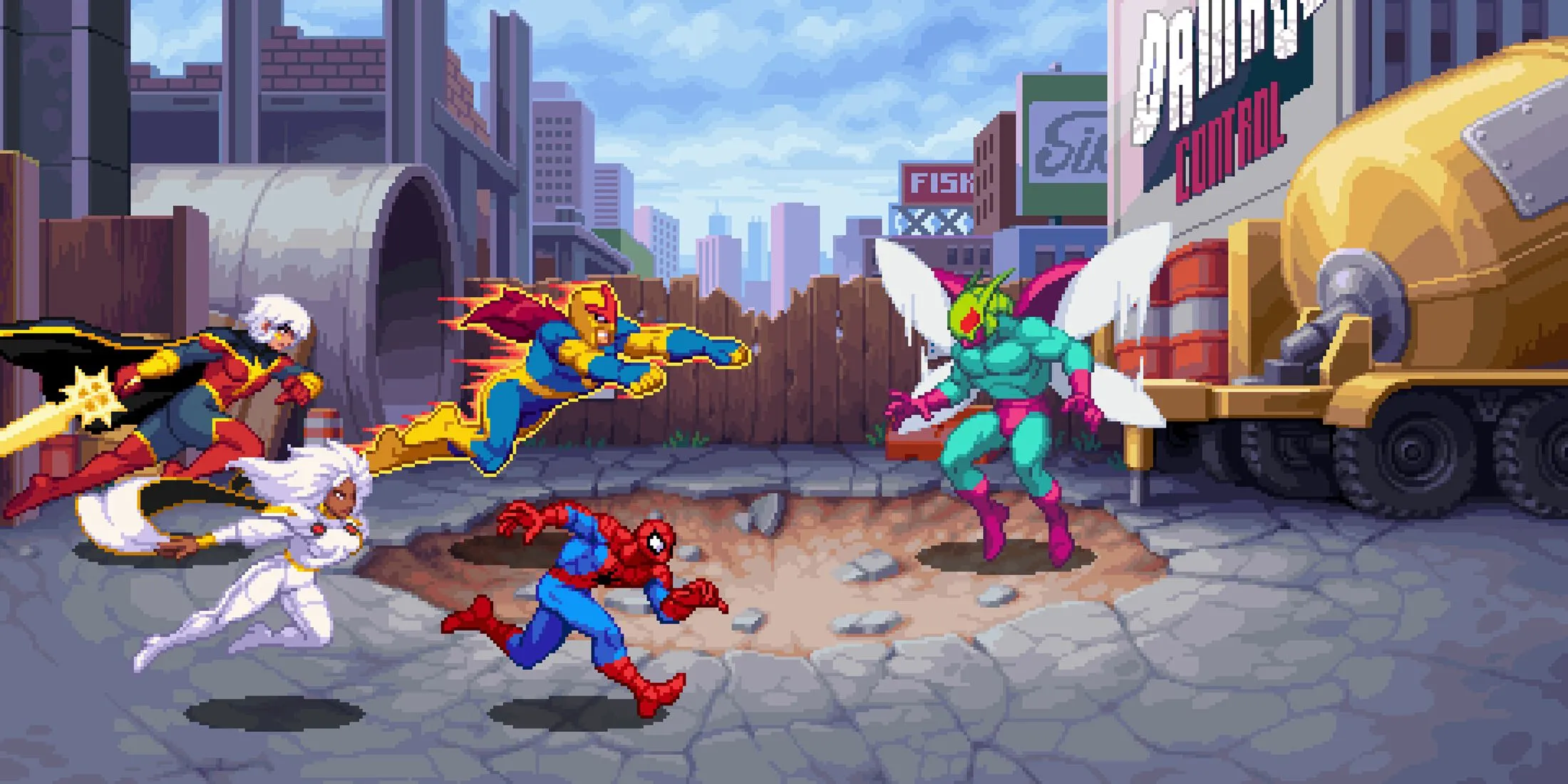 Dàn anh hùng Marvel trong game Cosmic Invasion.