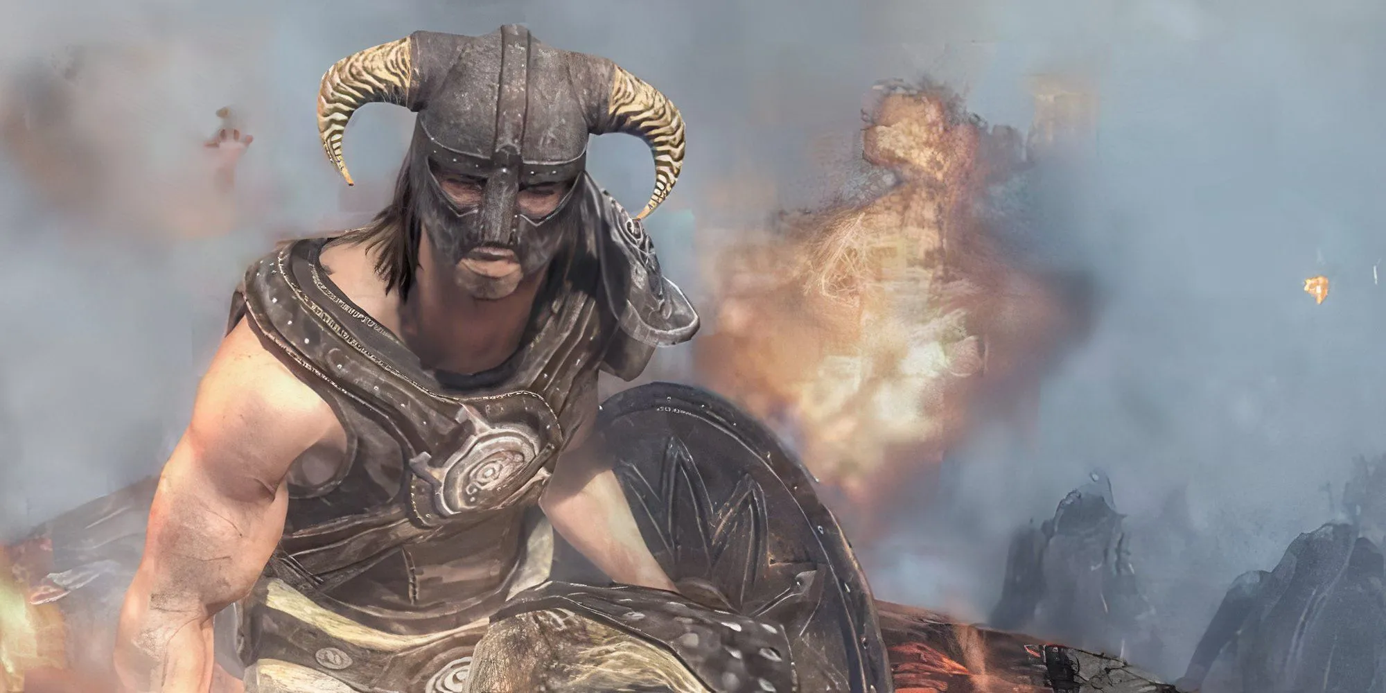 Đánh giá chuyên sâu Skyrim - nhân vật chính ngồi quanh đống lửa