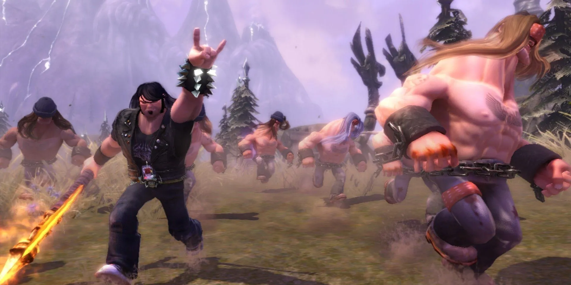 Eddie dẫn dắt nhóm Headbangers trong game chiến thuật Brutal Legend