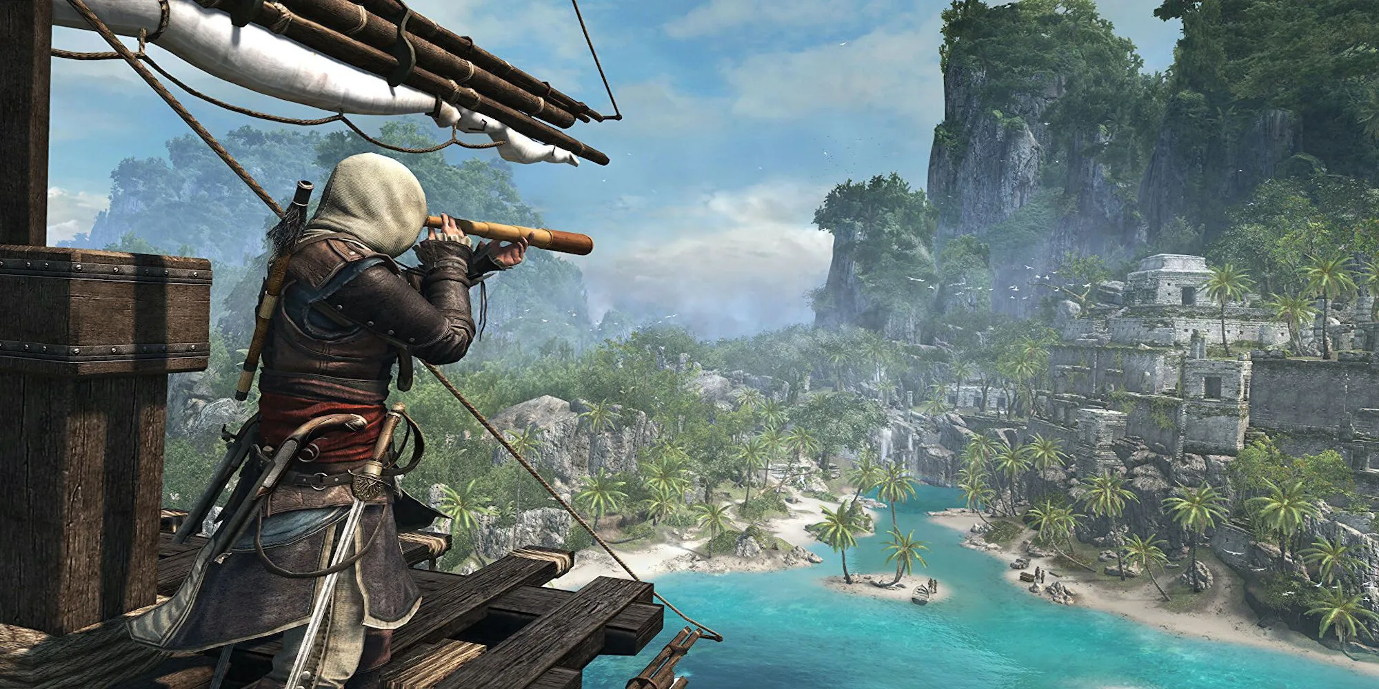 Edward Kenway nhìn ra biển trong Assassin's Creed 4 Black Flag