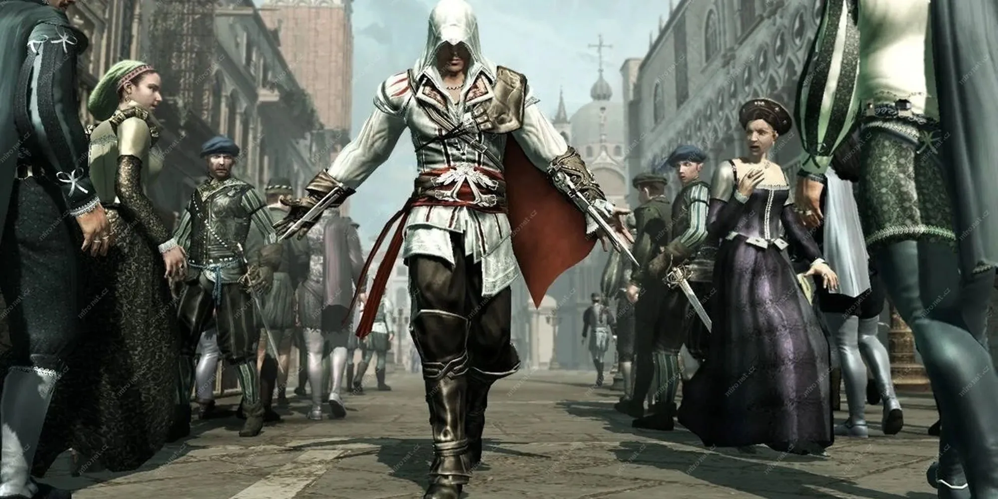 Ezio Auditore khoe Lưỡi Dao Ẩn trong Assassin's Creed 2