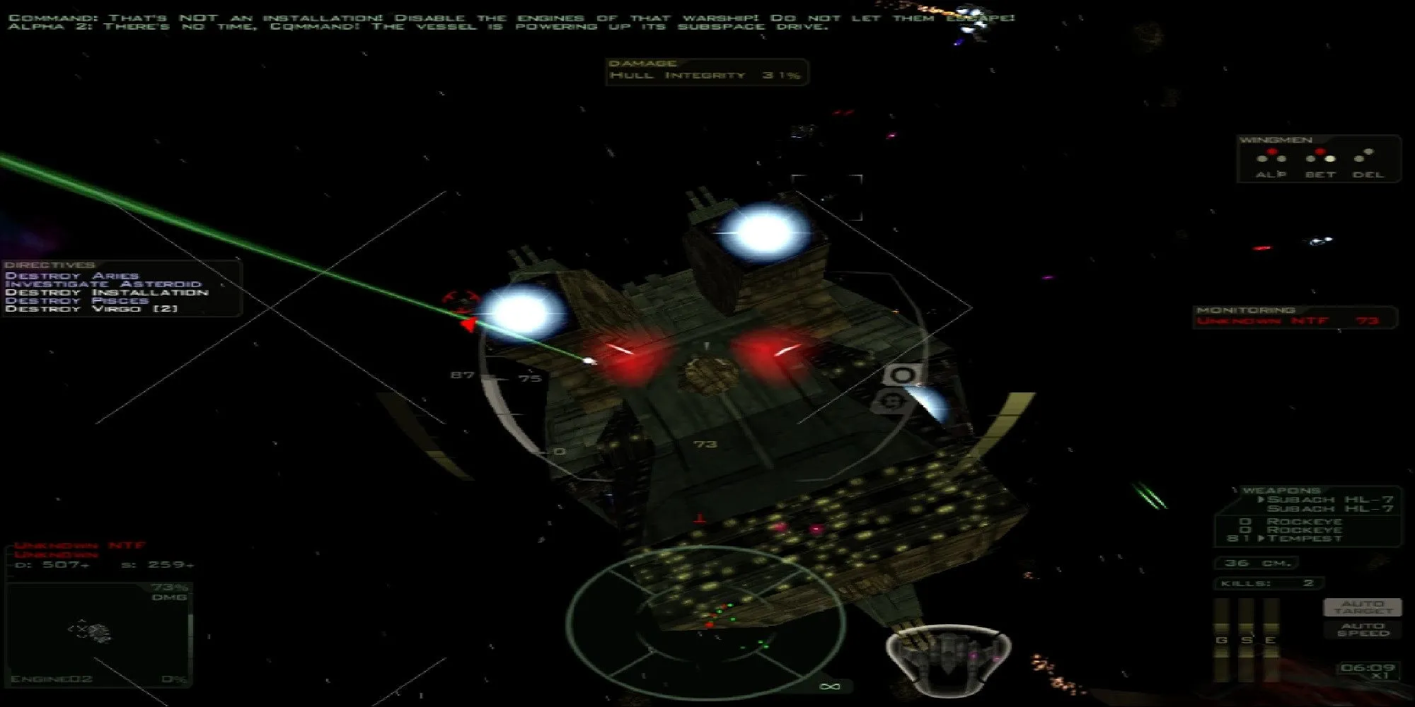 Freespace 2 Targeting a ship