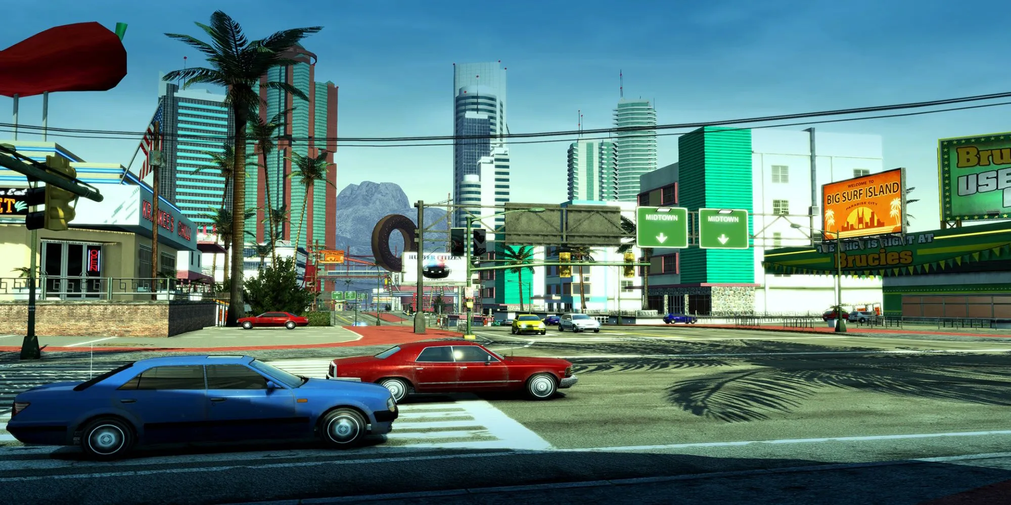 Gameplay Burnout Paradise Remastered với cảnh quan thành phố