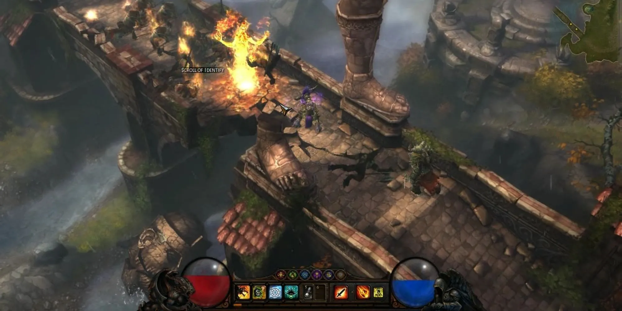 Gameplay của Diablo 3 với nhân vật đang chiến đấu với quái vật