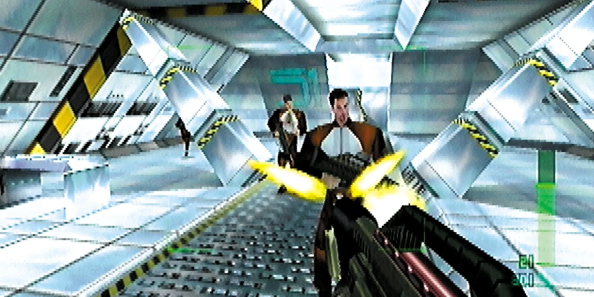 Gameplay của Perfect Dark trên hệ máy N64 với giao diện người chơi