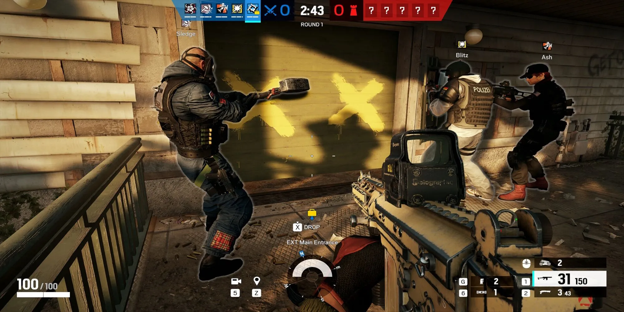 Gameplay của Rainbow Six Siege với các đặc nhiệm đang giao tranh