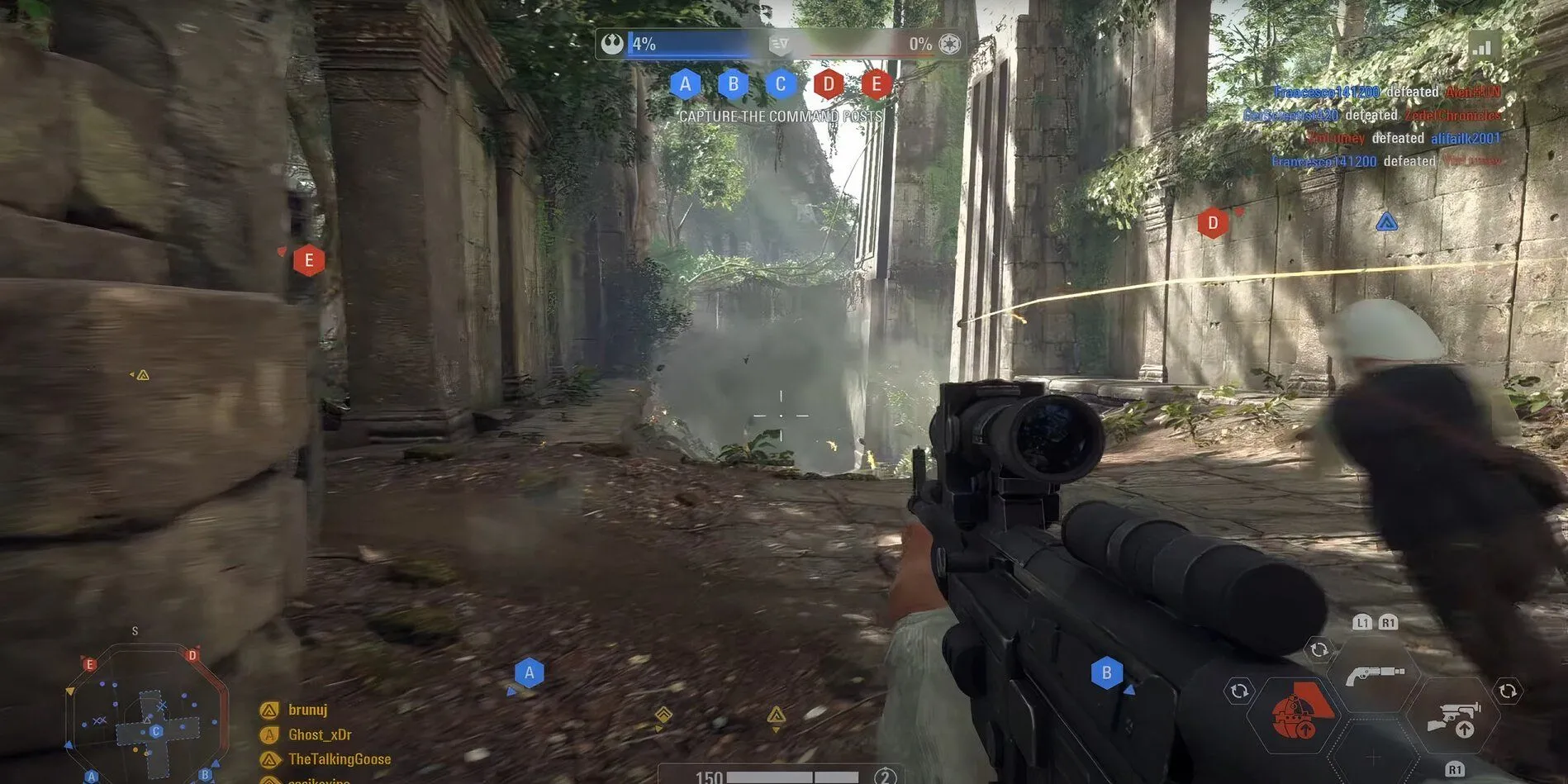 Gameplay multiplayer của Star Wars Battlefront 2 với các trận chiến hoành tráng